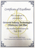 2020 Outstanding Performance Award for OYH (Malaysia)