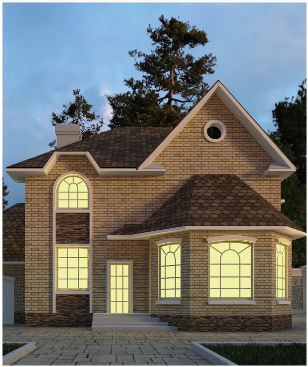 Fish scale pattern asphalt shingles