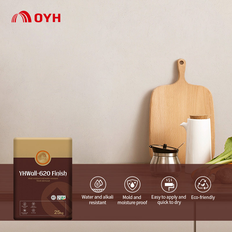 Mold-resistant and water-resistant finish skimcoat