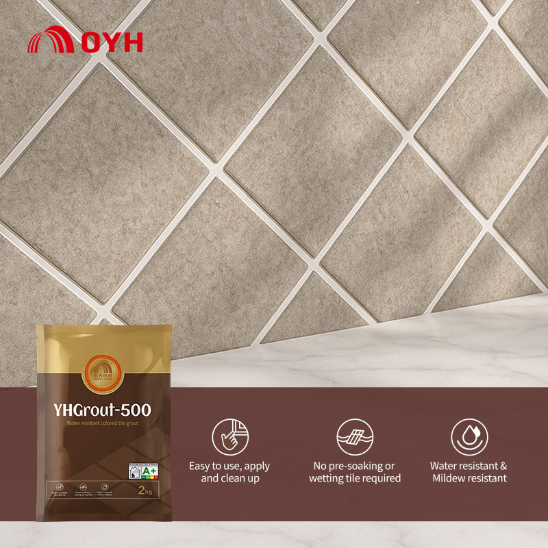Water-resistant colored tile grout