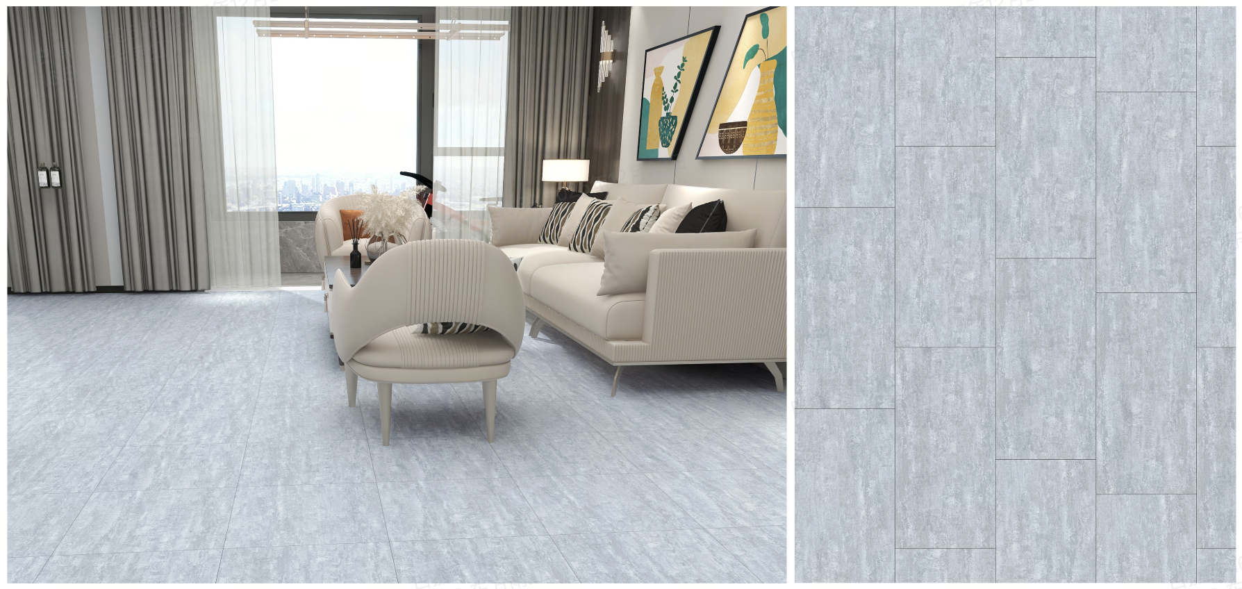 Ultra Scratch/Wear-Resistant Stone Plastic Flooring